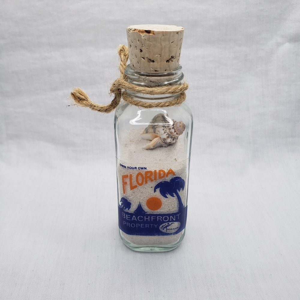 Florida Beachfront Sand Decor with Shells 5 Inches Tall